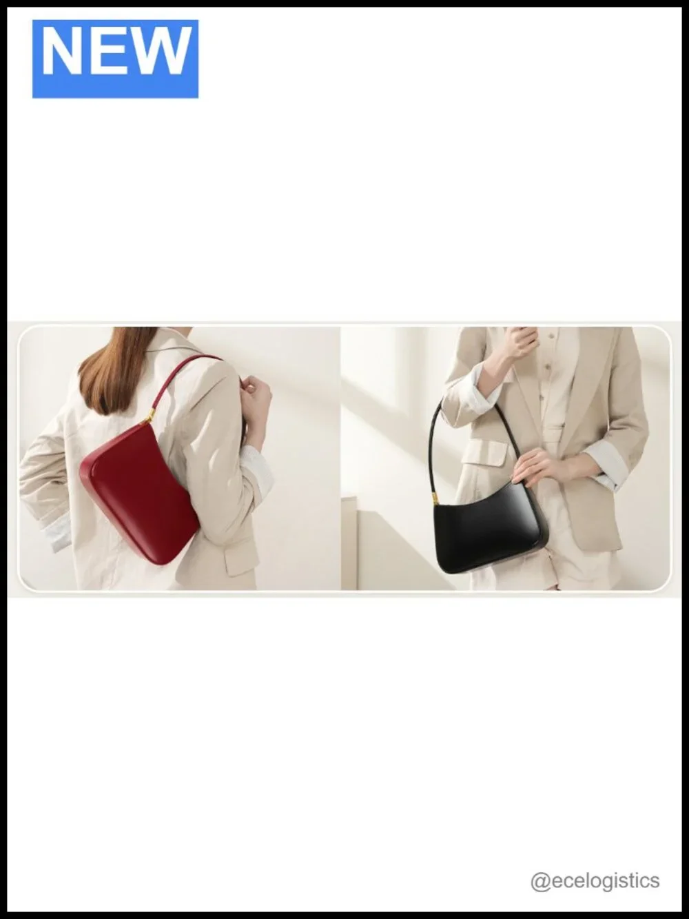 Genuine Leather Shoulder Bag for Women, Spacious Interior, Durable Zipper, Top